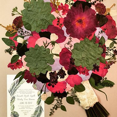 Ingalls-Florman Wedding Invitation with Flowers